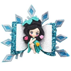 DISNEY'S PRINCESS JASMINE CLAY CENTERED 4 INCH HAIRBOW